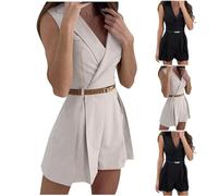Jumpsuit Damen Sommer Kurz Damen-Overalls Festliche Kleidung Elegantes Outfit Komplett Jumpsuits Für Elegant Hochzeit Festlich Kurzer Hosenanzug Sportlich Schwarz Festlicher Zweiteiler Anzug Overall