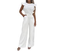 Jumpsuit Damen, Sommer Overall Elegant Hosenanzug, Lang Romper Outfit Frauen Komplett, Playsuit Einteiler Kostüm, Hohe Taille Ärmellos Festlicher Jumpsuit Damen Lässiger Women's Jumpsuits & Playsuits