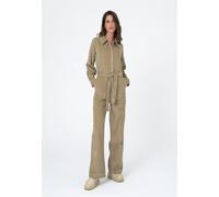 Jumpsuit FRESHLIONS "Gabriela", Damen, Gr. L, EURO-Größen, braun, 100% Baumwolle, lang, Overalls Jumpsuit, mit Bindeband in der Taille (15185064-L) braun
