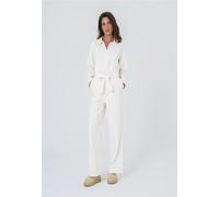 Jumpsuit FRESHLIONS "Gabriela", Damen, Gr. M, EURO-Größen, weiß, 100% Baumwolle, lang, Overalls Jumpsuit, mit Bindeband in der Taille (31943066-M) weiß