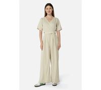 Jumpsuit FRESHLIONS "Kira", Damen, Gr. M, EURO-Größen, beige, 100% Leinen, lang, V-Ausschnitt, Overalls Jumpsuit, im klassischen Design (84234428-M) beige