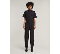 Jumpsuit G-STAR "Shortsleeve Workwear Jumpsuit", Damen, Gr. XXS, Normalgrößen, dk schwarz, Obermaterial: 87% Polyester, 13% Elasthan, Overalls Jumpsuit (27227744-XXS) dk schwarz