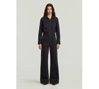 Jumpsuit G-STAR "Western Wide Leg Jumpsuit", Damen, Gr. XS, Normalgrößen, schwarz (worn in schwarz sea), Obermaterial: 99% Baumwolle, 1% Elasthan, Overalls Jumpsuit (75344963-XS) worn in schwarz sea