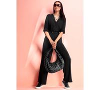 Jumpsuit HEINE, Damen, Gr. 40, Normalgrößen, schwarz, 95% Polyester, 5% Elasthan, unifarben, lang, Overalls Jumpsuit (33864516-40) schwarz