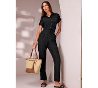 Jumpsuit HEINE, Damen, Gr. 44, Normalgrößen, schwarz, 100% Lyocell, unifarben, lang, Overalls Jumpsuit (49897365-44) schwarz