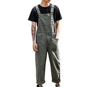 Jumpsuit Herren sommer Latzhose Herren Jeans Baggy Overalls Loose Hosenanzug Mit Taschen Arbeitshose Vintage Jeanslatzhose Casual Cargohose Stretch Haremshose Mit Knöpfen Jeanshose Jumpsuits.