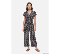 Overall BETTY BARCLAY "Damen mit Eingrifftaschen", Damen, Gr. 38, Normalgrößen, dunkelblau, braun, Jersey, Obermaterial: 94% Polyester, 6% Elasthan, figurumspielend, V-Ausschnitt, Overalls Overall (52