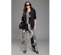 Jumpsuit LAURA SCOTT, Damen, Gr. 34, N-Gr, schwarz, beige, Jersey, Obermaterial: 98% Polyester, 2% Elasthan, gemustert, figurbetont, V-Ausschnitt, Overalls Jumpsuit, abstrakt Gemustert, ohne Ärmel, au