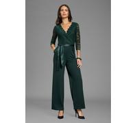 Jumpsuit LAURA SCOTT, Damen, Gr. 40, N-Gr, dunkelgrün, Milano Rib, Obermaterial: 70% Viskose, 25% Polyester, 5% Elasthan. Futter: 95% Viskose, 5% Elasthan. Spitze: 92% Polyamid, 8% Elasthan, unifarben