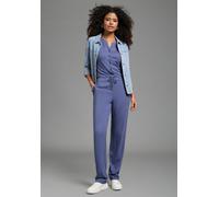 Jumpsuit LAURA SCOTT, Damen, Gr. 42, N-Gr, graublau, Single Jersey, Obermaterial: 50% Baumwolle, 50% Modal, unifarben, slim fit lang, V-Ausschnitt, Overalls Jumpsuit, im Basic-Stil, mit dezenter Knopf
