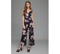 Jumpsuit LAURA SCOTT, Damen, Gr. 42, N-Gr, schwarz, geblümt, Jersey, Obermaterial: 95% Polyester, 5% Elasthan, geblümt, bequem, V-Ausschnitt, Overalls Jumpsuit, für den eleganten Anlass mit floralem M