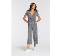 Jumpsuit LAURA SCOTT, Damen, Gr. 44, N-Gr, schwarz-weiß (schwarz, weiß), Single Jersey, Obermaterial: 95% Viskose, 5% Elasthan, gemustert, figurbetont ca. Mitte Wade, V-Ausschnitt, Overalls Jumpsuit,