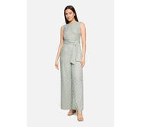 Overall BETTY BARCLAY "Damen mit Bindegürtel", Damen, Gr. 48, Normalgrößen, blau, grün, Obermaterial: 100% Polyester, figurumspielend, Rundhals, Overalls Overall (32814736-48) blau, grün
