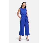 Overall BETTY BARCLAY "Damen mit Eingrifftaschen", Damen, Gr. 38, Normalgrößen, blau (adria), Obermaterial: 86% Polyester, 14% Elasthan, figurumspielend, Rundhals, Overalls Overall, Form (41482260-38)