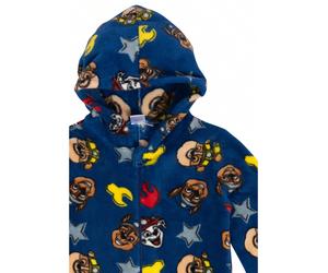 Jumpsuit mit Kapuze für Jungen - Overall Kinder Pyjama Schlafanzug langarm Blau