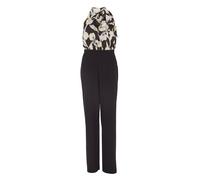 SWING - Jumpsuit mit Schluppe aus Material Mix black / ivory - Gr. - 42