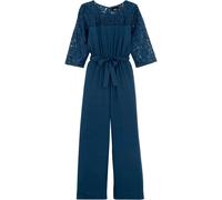 Jumpsuit BONPRIX, Mädchen, Gr. 158, N-Gr, dunkelblau, Obermaterial: 100% Polyester. Futter: 100% Polyester. Spitze: 100% Polyester, festlich, regular fit, Overalls Jumpsuit, für festliche Anlässe, mit