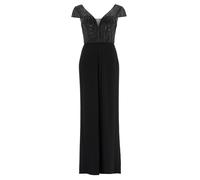 Jumpsuit mit Stickerei und kleinem Ärmelansatz Schwarz 34