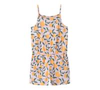 Jumpsuit NAME IT "NKFVIGGA STRAP SUIT F1 NO", Mädchen, Gr. 134, N-Gr, pirouette aop:oranges, Jersey, Obermaterial: 100% Baumwolle, bedruckt, regular fit normal, Overalls Jumpsuit, im sommerlichen Allo
