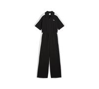 Jumpsuit PUMA "T7 Kurzärmeliger Jumpsuit Damen", Damen, Gr. S, Normalgrößen, schwarz, Obermaterial: 12% Polyester, 88% Baumwolle; Einsatz: 88% Baumwolle, 12% Polyester; Seitentasche - Oben: 100% Baumw