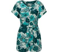 Jumpsuit RAGWEAR "Salwin", Damen, Gr. L (40), Normalgrößen, blau (aquablau), Material: 100% Viskose, gerade ca. Mitte Oberschenkel, V-Ausschnitt, weit abgesteppte Kante, Overalls Jumpsuit, Kurzer Over