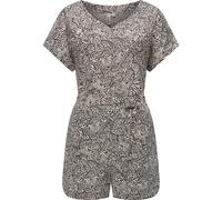 Jumpsuit RAGWEAR "Salwin", Damen, Gr. M (38), Normalgrößen, beige (ecru), Material: 100% Viskose, gerade ca. Mitte Oberschenkel, V-Ausschnitt, weit abgesteppte Kante, Overalls Jumpsuit, Kurzer Overall