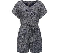 Jumpsuit RAGWEAR "Salwin", Damen, Gr. XXL (44), Normalgrößen, blau (nachtblau), Material: 100% Viskose, gerade ca. Mitte Oberschenkel, V-Ausschnitt, weit abgesteppte Kante, Overalls Jumpsuit, Kurzer O