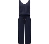 Jumpsuit RAGWEAR "Suky", Damen, Gr. XXL (44), Normalgrößen, blau (marine), 80% Viskose, 20% Polyester, figurumspielend 7/8-Länge, V-Ausschnitt, angeschnitten,mit Umschlag, Overalls Jumpsuit, schicker,