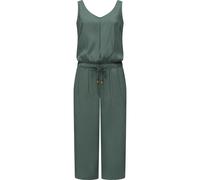 Jumpsuit RAGWEAR "Suky", Damen, Gr. XXL (44), Normalgrößen, grün (dunkelgrün), 80% Viskose, 20% Polyester, figurumspielend 7/8-Länge, V-Ausschnitt, angeschnitten,mit Umschlag, Overalls Jumpsuit, schic