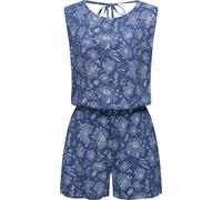 Jumpsuit RAGWEAR "Zella", Damen, Gr. XL (42), Normalgrößen, blau (indigo), 100% Viskose, figurumspielend ca. Mitte Oberschenkel, Rundhals, Ärmel ohne Ärmelschlitz, Overalls Jumpsuit, schicker, kurzer 