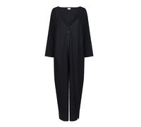 Jumpsuit TURTLEDOVE LONDON "Mai V-Neck Jumpsuit Damen", Damen, Gr. M, Normalgrößen, schwarz, 100% Baumwolle, normal, Rundhals, Overalls Jumpsuit (46153460-M) schwarz