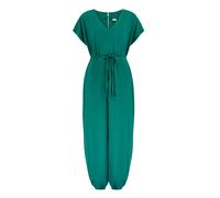 Jumpsuit TURTLEDOVE LONDON "Rita Waist Jumpsuit Damen", Damen, Gr. M, Normalgrößen, grün, 100% Baumwolle, normal, V-Ausschnitt, Overalls Jumpsuit (16039639-M) grün