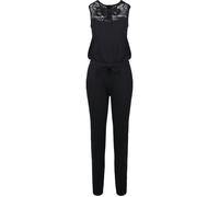 Jumpsuit URBAN CLASSICS "Urban Classics Damen Ladies Lace Block Jumpsuit", Damen, Gr. 4XL, US-Größen, schwarz, 95% Baumwolle, 5% Elasthan, unifarben, normal, Rundhals, Overalls Jumpsuit (42657636-4XL)