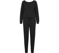Jumpsuit URBAN CLASSICS "Urban Classics Damen Ladies Long Sleeve Terry Jumpsuit", Damen, Gr. XS, US-Größen, schwarz, 100% Baumwolle, unifarben, loose fit, Rundhals, Overalls Jumpsuit (54233012-XS) sch