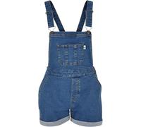 Jumpsuit URBAN CLASSICS "Urban Classics Damen Ladies Organic Short Dungaree", Damen, Gr. XS, US-Größen, blau (clearblau washed), 50% Baumwolle (Bio), 48% Baumwolle, 2% Elasthan, unifarben, ohne Aussch
