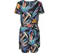 Jumpsuit URBAN CLASSICS "Urban Classics Damen Ladies Short Viscose Belt Jumpsuit" Gr. 5XL, US-Größen, schwarz (blackfruity) Damen Overalls (73460637-5XL) blackfruity