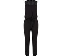 Jumpsuit URBAN CLASSICS "Urban Classics Damen Ladies Tech Mesh Long Jumpsuit", Damen, Gr. M, US-Größen, schwarz, 95% Viskose, 5% Elasthan, unifarben, normal, Rundhals, Overalls Jumpsuit (19779548-M) s
