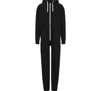 Jumpsuit URBAN CLASSICS "Urban Classics Herren Sweat Jumpsuit", Herren, Gr. XS/S, US-Größen, schwarz (schwarz, weiß), 65% Baumwolle, 35% Polyester, unifarben, loose fit, Overalls Jumpsuit (13900420-XS