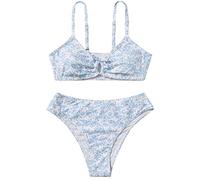 Junge Badeanzug Oddler Girl 2-teiliger Badeanzug, Sport, Blumendruck, hohe Taille, Bikini-Set, Bademode, Badeanzug Kinder Mädchen (Blue, 11-13 Years)