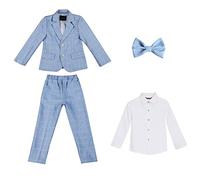 Jungen Anzug 3/4 tlg Kinder Gentleman Outfits Jungen Klassisch Kariertes Formelle Anzüge Hochzeit Kinderanzug Kommunionsanzug Junge Geburtstag Party Abschlussball Festliche Kleidung Set 4-5 Jahre
