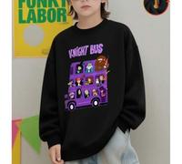 Jungen Baumwolle Schwarz Dropped Shoulder Sweatshirt, Harry Potter Knight Bus Grafik T-Shirt, Lässiger Loose Pullover, Dicker warmer Rundhals Hoodie f