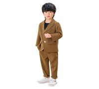 Jungen Business Anzüge Mantel Hosen 2 Stück Outfit,Kinder Formelle Blazer Anzug Mit Hose Smoking Anzug,Schmale Passform Geburtstag Hochzeit Anzüge Set Partykleidung für 1-12 Jahre
