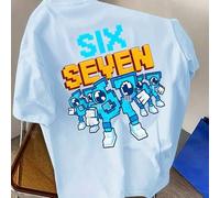 Jungen Cartoon Nummer "67" & Buchstaben Muster Pullover Sweatshirt, Rundhals Kurzarm, neue Frühling/Sommer Jungen Kleidung