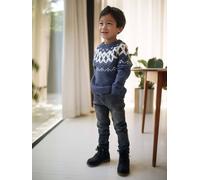 Jungen Jacquard-Pullover schieferblau Gr. 140 von vertbaudet