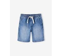 Jungen Jeans-Shorts mit Dehnbund, Bundweite verstellbar blau Gr. 134 von Vertbaudet