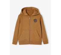 Jungen Kapuzensweatjacke BASIC mit Recycling-Polyester pekannuss Gr. 116 von Vertbaudet