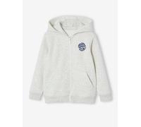 Jungen Kapuzensweatjacke BASIC weiß Gr. 140 von Vertbaudet