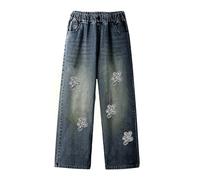 Jungen Kinder Jeans Jogginghose Baggy Hose MäDchen Schneehose Jungs Hosen Pullover Slim Fit Herren GefüTterte Straight Pantsjunge Sporthose (Blue, 15-16 Years)