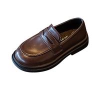 Jungen Kleine Lederschuhe Frühling und Herbst Kinder Schwarz Große Kinder Mode Performance Schuhe Einfach, braun, 34 EU