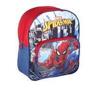 Jungen Kleiner Kindergartenrucksack mit Spiderman Design-Transparente Vortasche und Verstellbare Gepolsterte Griffe Rucksack, Rot